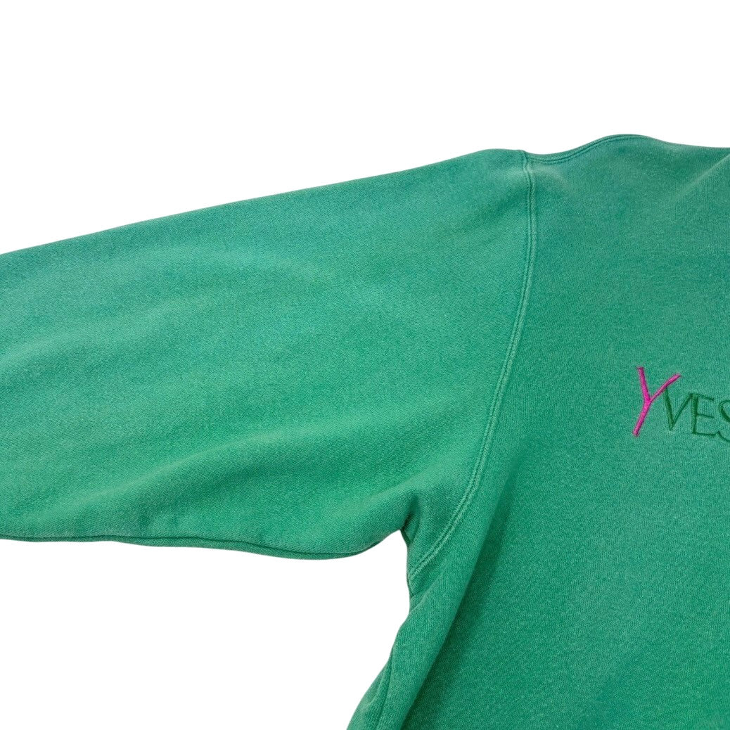 Yves Saint Laurent Vintage Logo Long Sleeve Sweatshirt Top #M  Green 902898