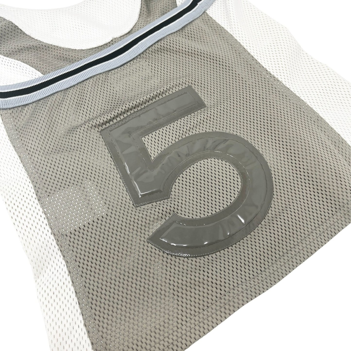 CHANEL Sport Vintage 04P CC Logo Halter Neck Mesh Top #38 No.5 Gray Rank AB