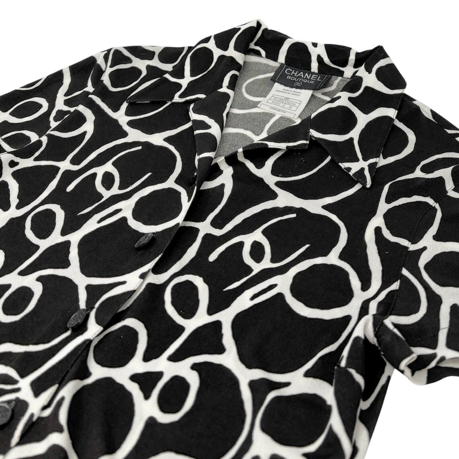 CHANEL Vintage 98S CC Logo Top Pants Set Suits #38 Black Viscose Rank AB