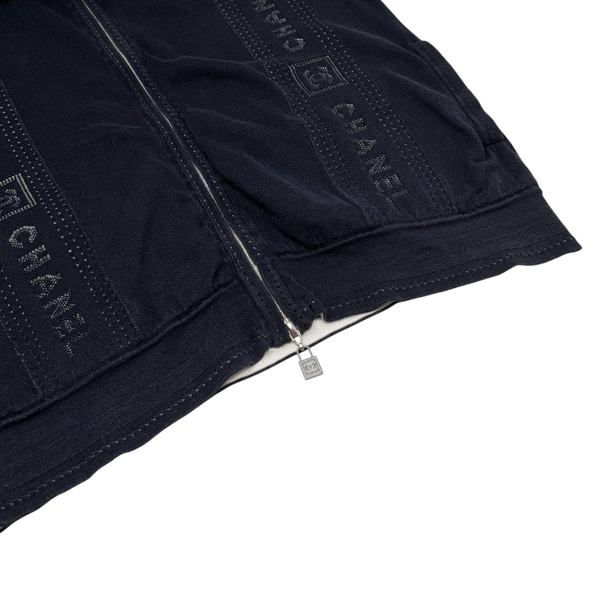 CHANEL Sport Vintage 07C CC Logo Zip Hoodie Jacket Top #40 Blue White 902494