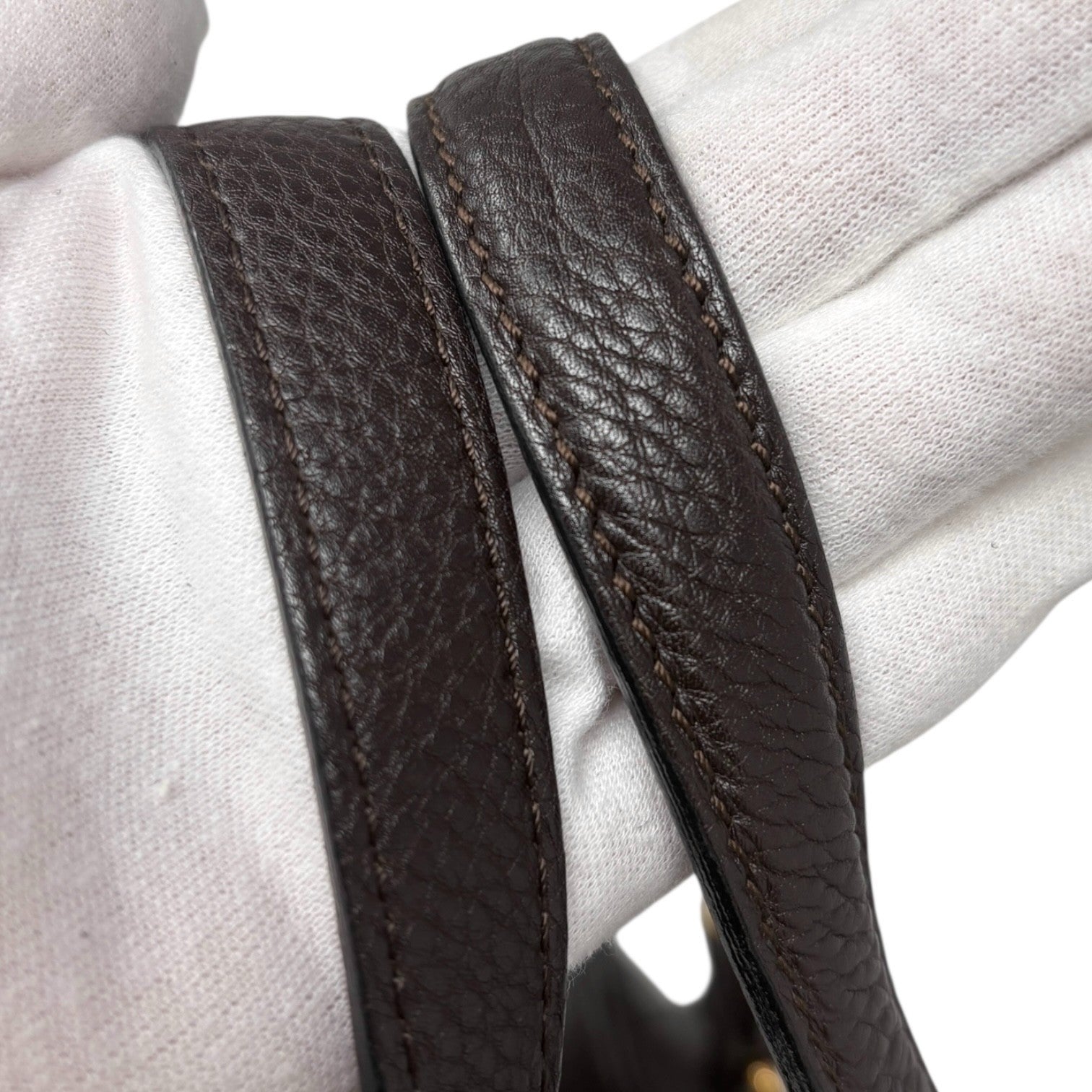 LOUIS VUITTON Vintage Monogram Mahina Shoulder Bag Brown Gold Leather Suede