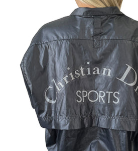 Christian Dior Sports Vintage Logo Jacket #M Charcoal Silver Polyester Rank AB