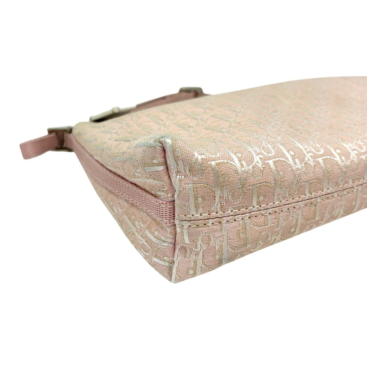 Christian Dior Vintage Trotter Monogram Logo Shoulder Bag Pink Canvas 901819