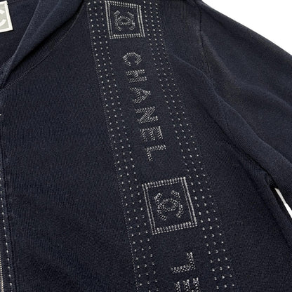 CHANEL Sport Vintage 07C CC Logo Zip Hoodie Jacket Top #40 Blue White 902494