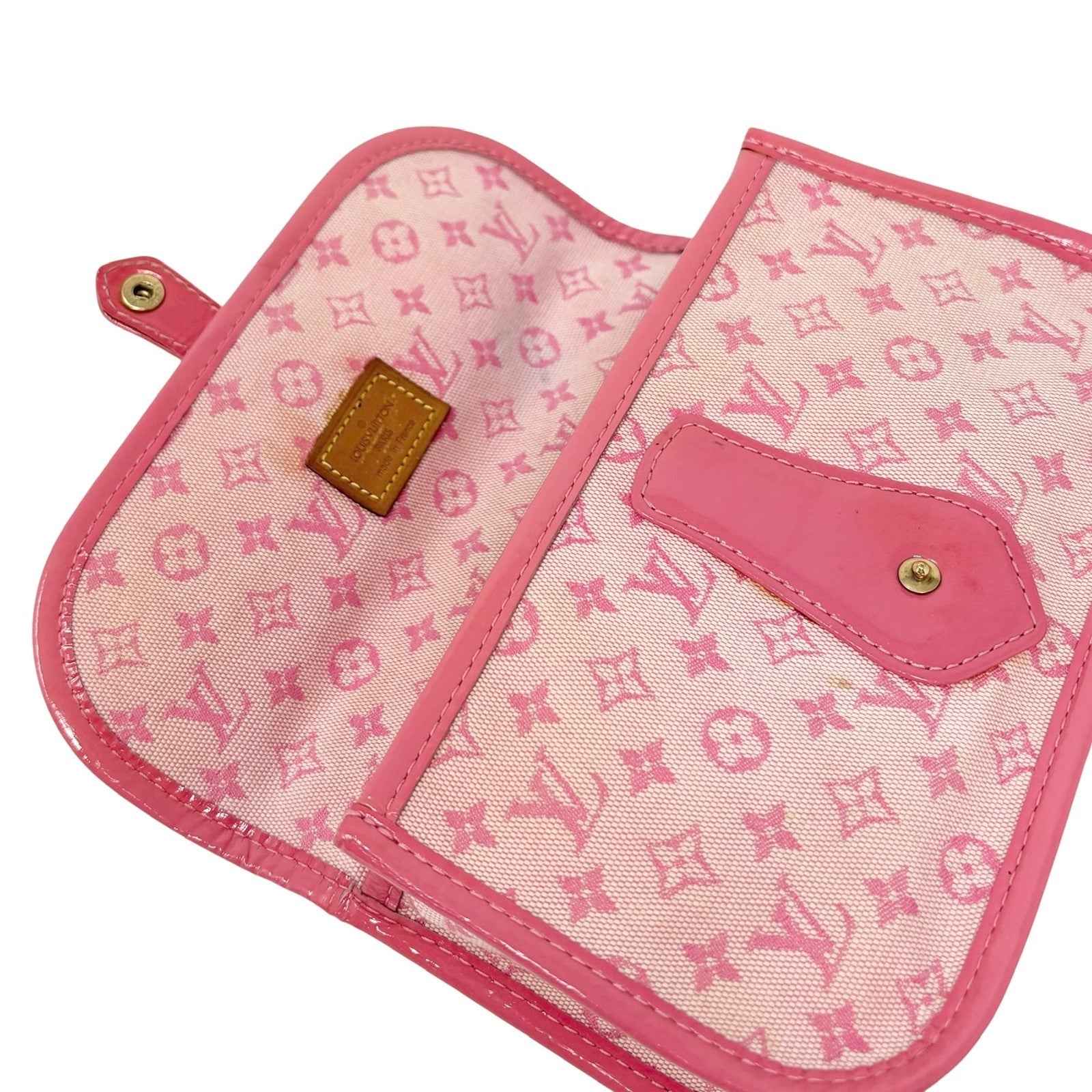 LOUIS VUITTON Vintage Monogram Mini Lin Trousse Mary Kate Pochette Bag Pink