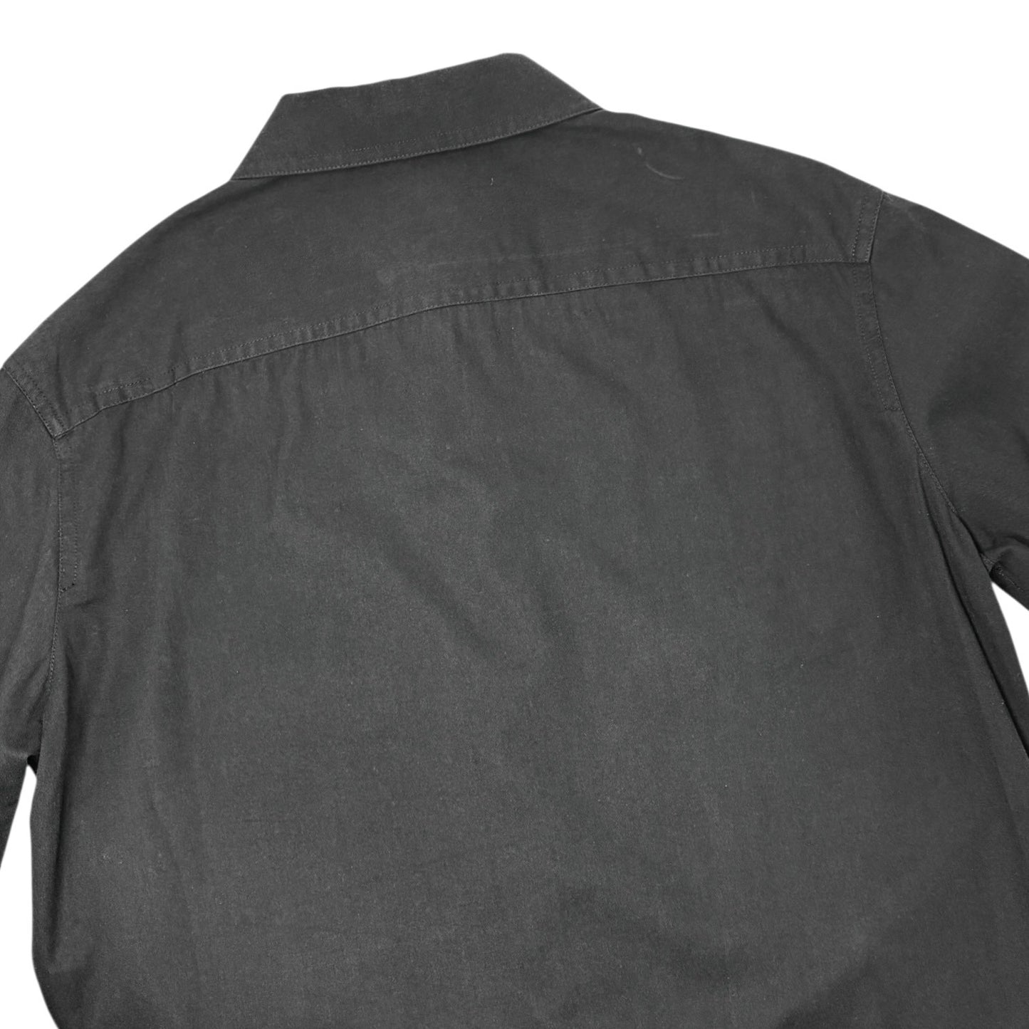 CHANEL Vintage P08155 CC Button Up Oversized Shirt Long Sleeve #36 Black Cotton