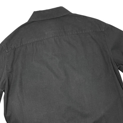 CHANEL Vintage P08155 CC Button Up Oversized Shirt Long Sleeve #36 Black Cotton