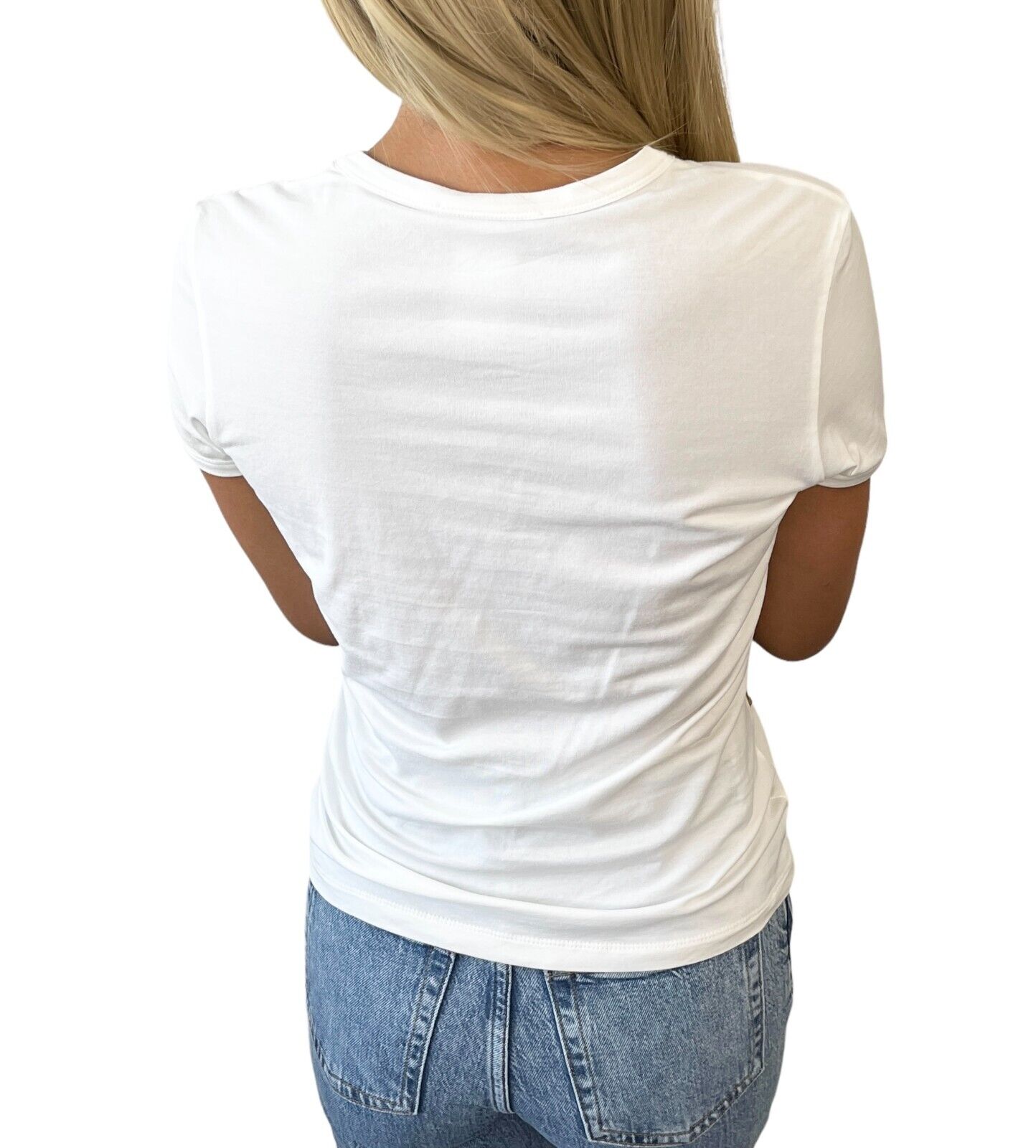 CELINE Vintage Macadam Logo T-shirt Top #S Chain Print White Cotton Rank AB