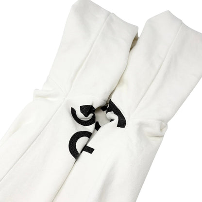 CHANEL Vintage CC Logo Sweatshirt Top White Black Cotton Long Sleeve 901974