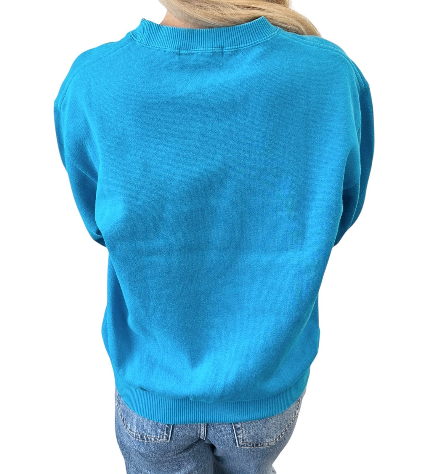 Christian Dior Sports Vintage Logo Sweatshirt Top #M Blue White Cotton