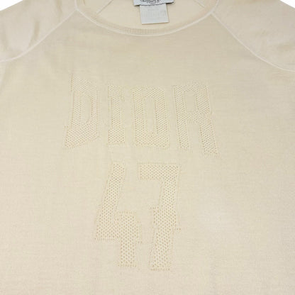 Christian Dior Vintage 2005 Knit T-shirt Top #38 Yellow Cream Wool 902813