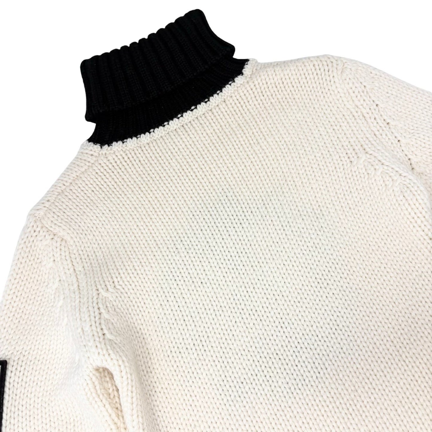 CHANEL Sport Vintage 08A CC Logo Snowflake Knit Turtleneck Sweater #38 901977