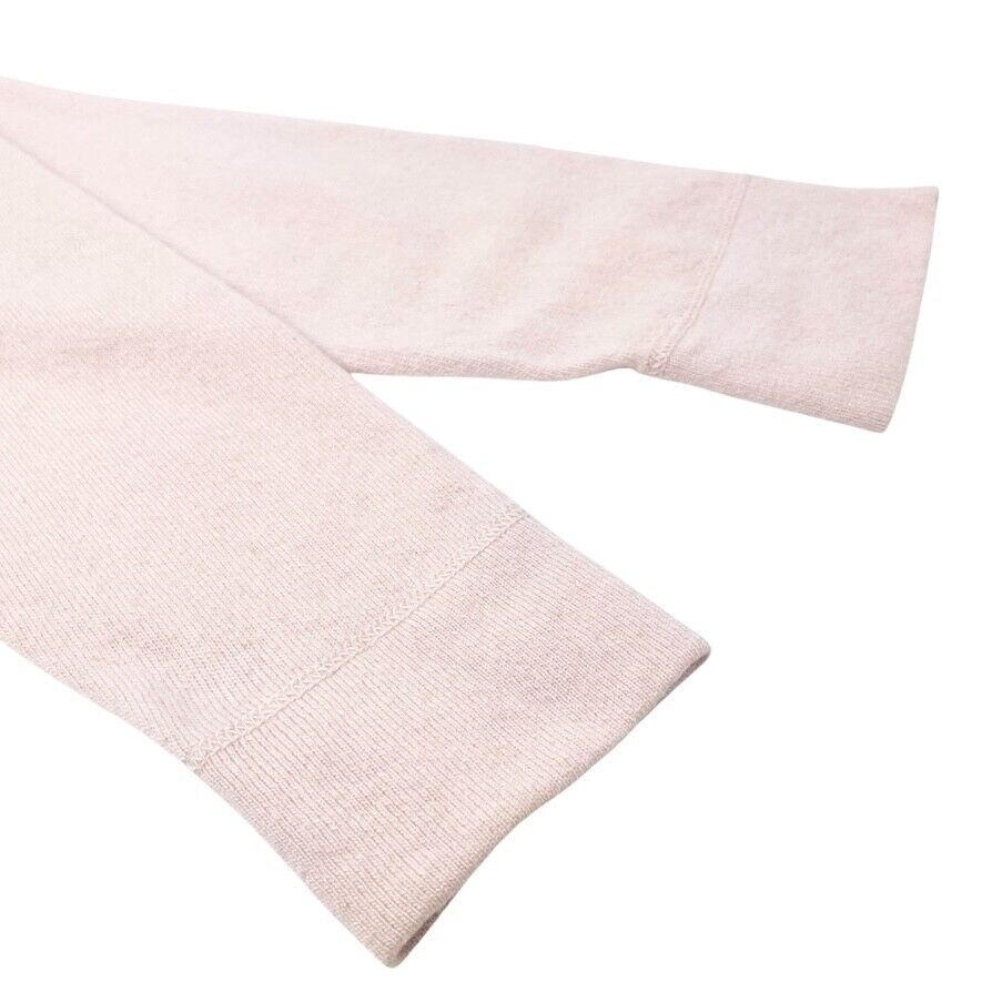 CHANEL Vintage 01A CC Mark Logo Knit Cardigan #42 Pink Brown Cashmere Stitch
