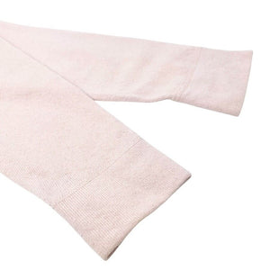 CHANEL Vintage 01A CC Mark Logo Knit Cardigan #42 Pink Brown Cashmere Stitch