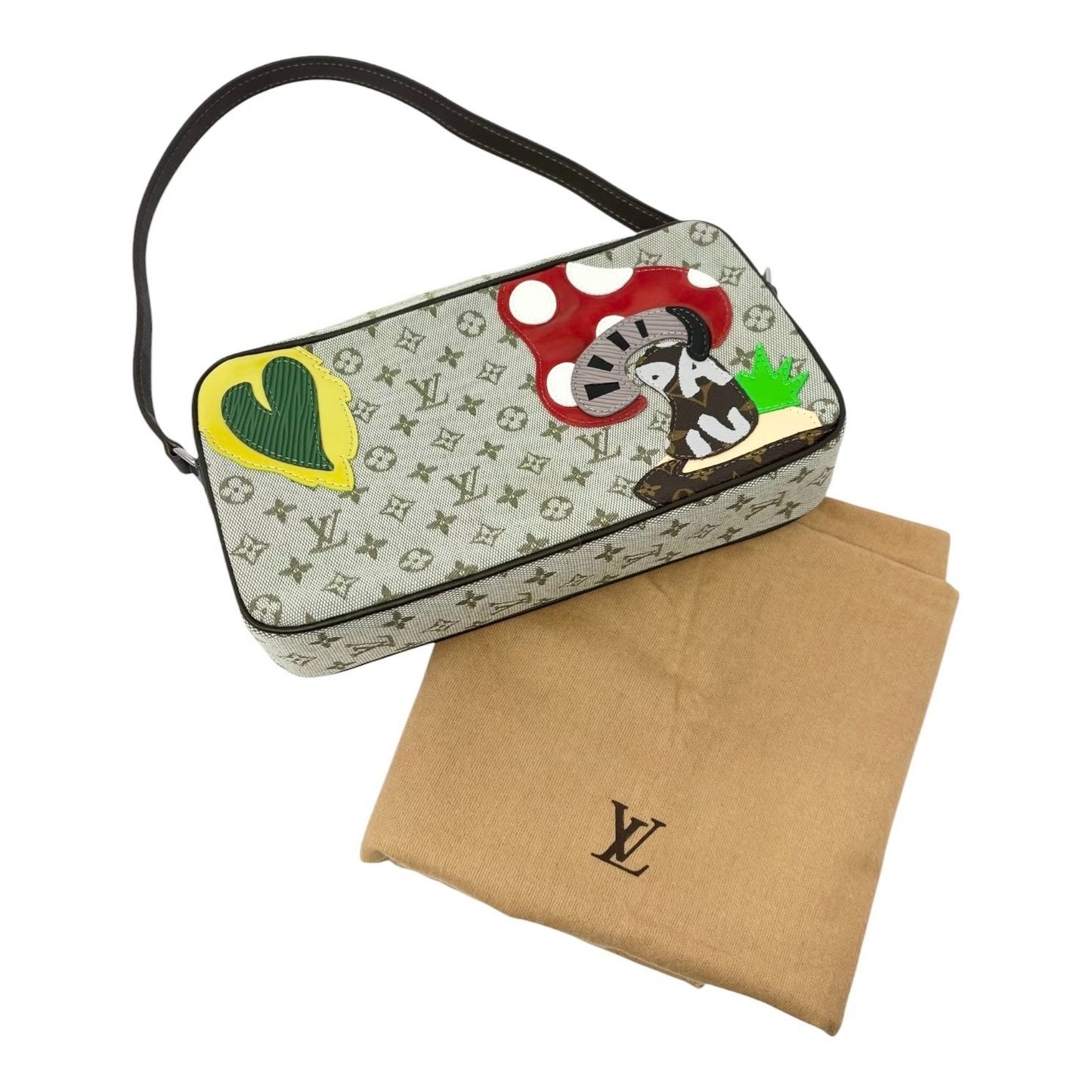 LOUIS VUITTON Vintage Conte de fees LV Monogram Logo Shoulder Bag Mushroom Green