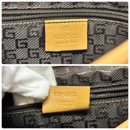 GUCCI Vintage Logo Quilted Chain Shoulder Bag Brown Gold Leather 902065