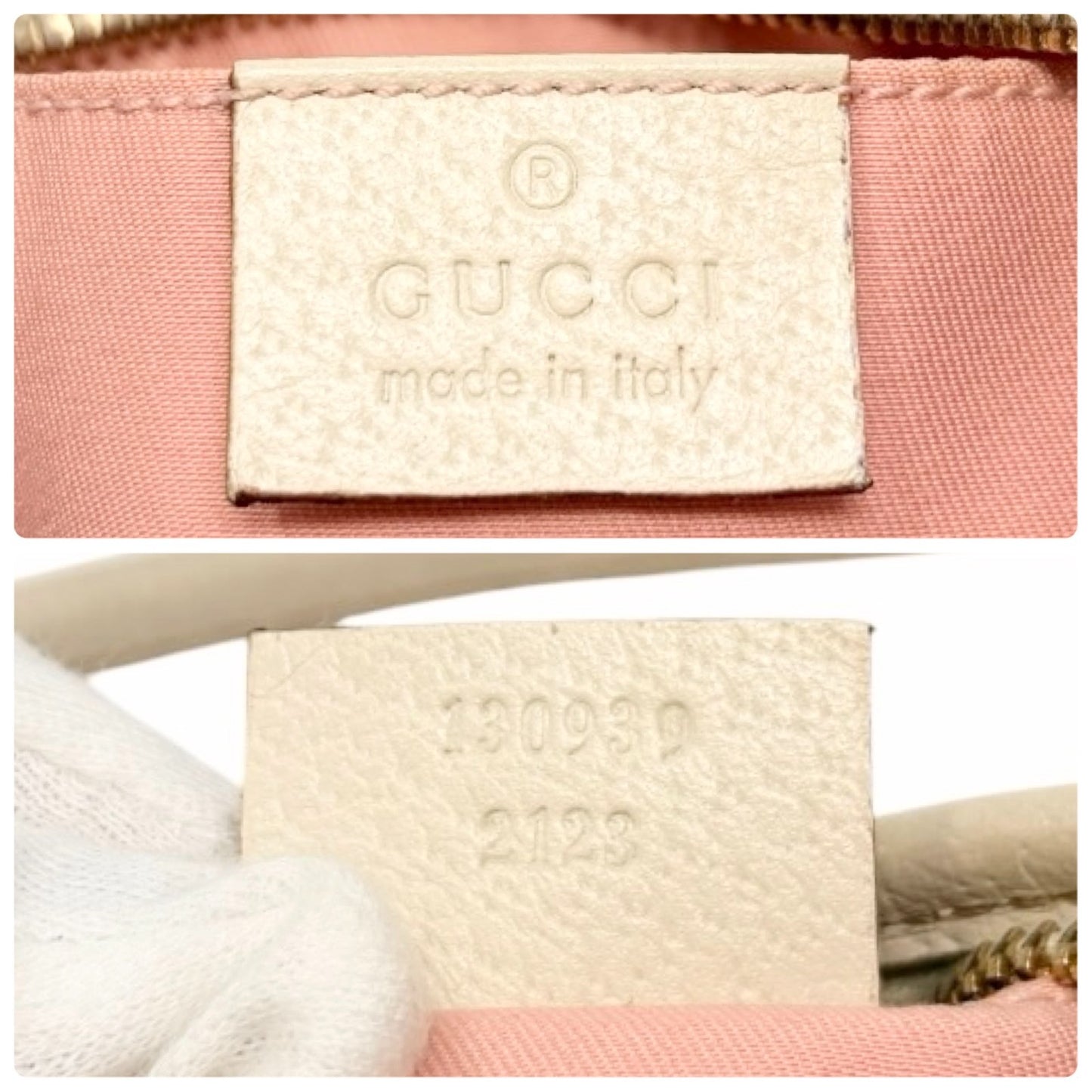 GUCCI Vintage GG Monogram Abbey Shoulder Bag Pochette Pink White Canvas 901804