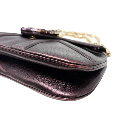 GUCCI Vintage Limited Edition Tom Ford Dragon Chain Bag Purple Leather 902354