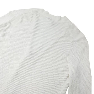 CHANEL Vintage 13P CC Mark Logo Knit Cardigan #36 White Cream Cotton Button