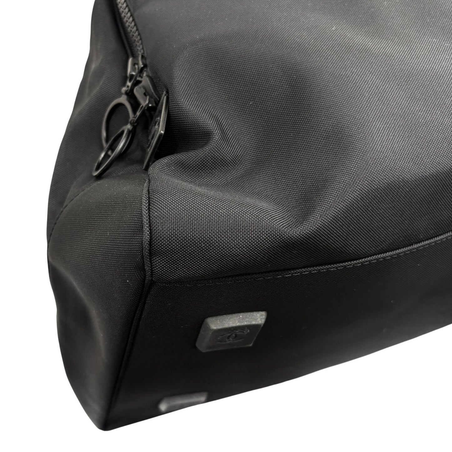 CHANEL Sport Vintage A19977 Nylon Travel Gym Bag L Black CC Logo Bowling