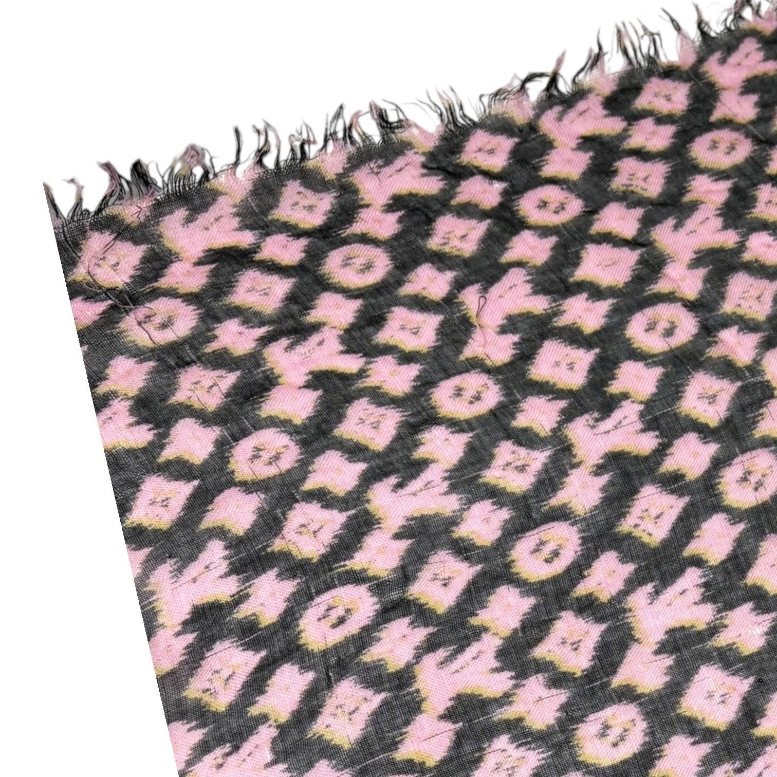 LOUIS VUITTON Vintage Monogram Logo Graffiti Scarf Shawl Pink Black Yellow Silk