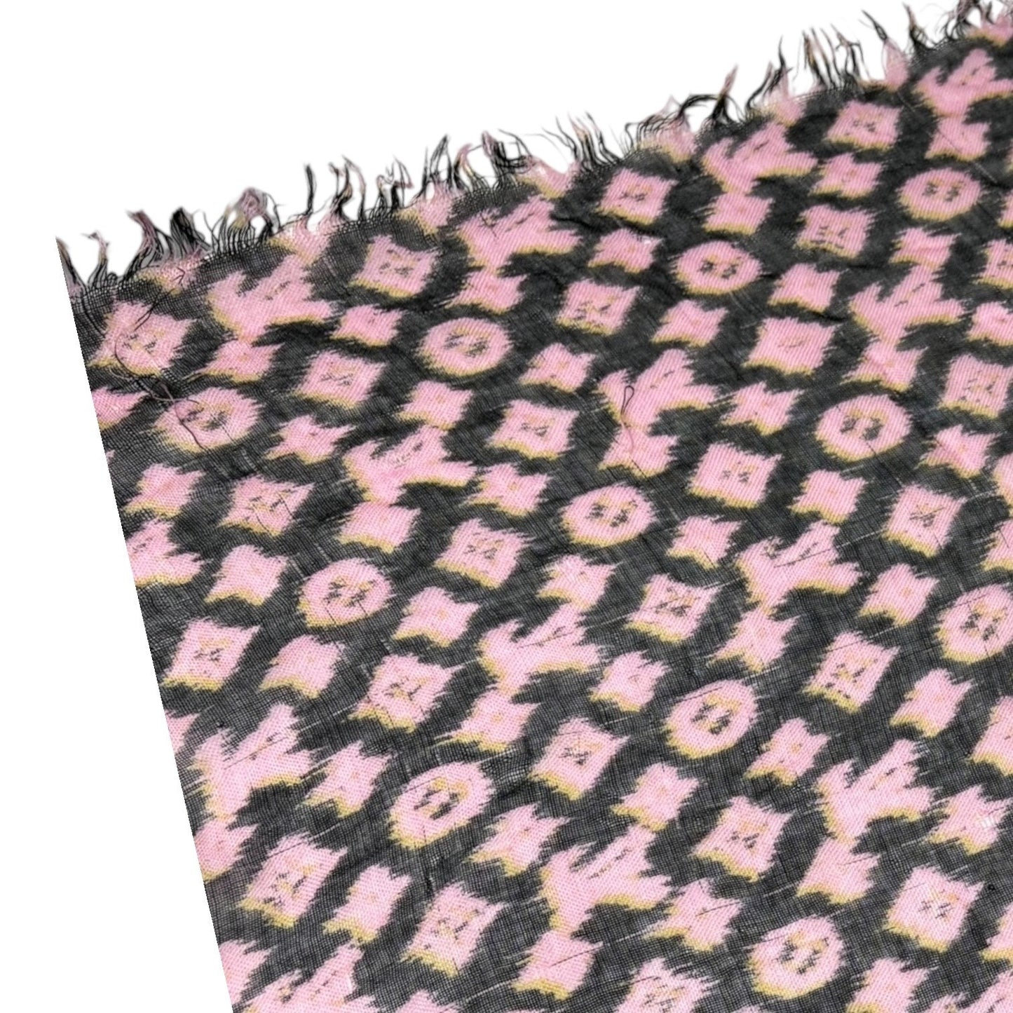 LOUIS VUITTON Vintage Monogram Logo Graffiti Scarf Shawl Pink Black Yellow Silk
