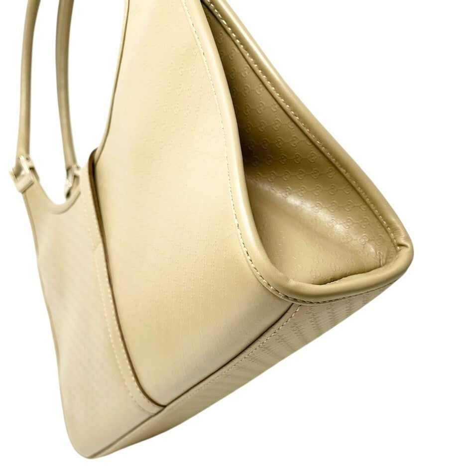 GUCCI Vintage Micro GG Monogram Logo Jackie Mini Bag Beige Gold Leather