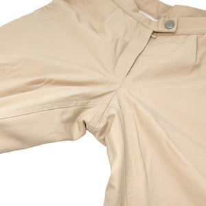 CHANEL Vintage 01A Coco Mark Logo Pants #38 Light Beige Silver Zip RankAB