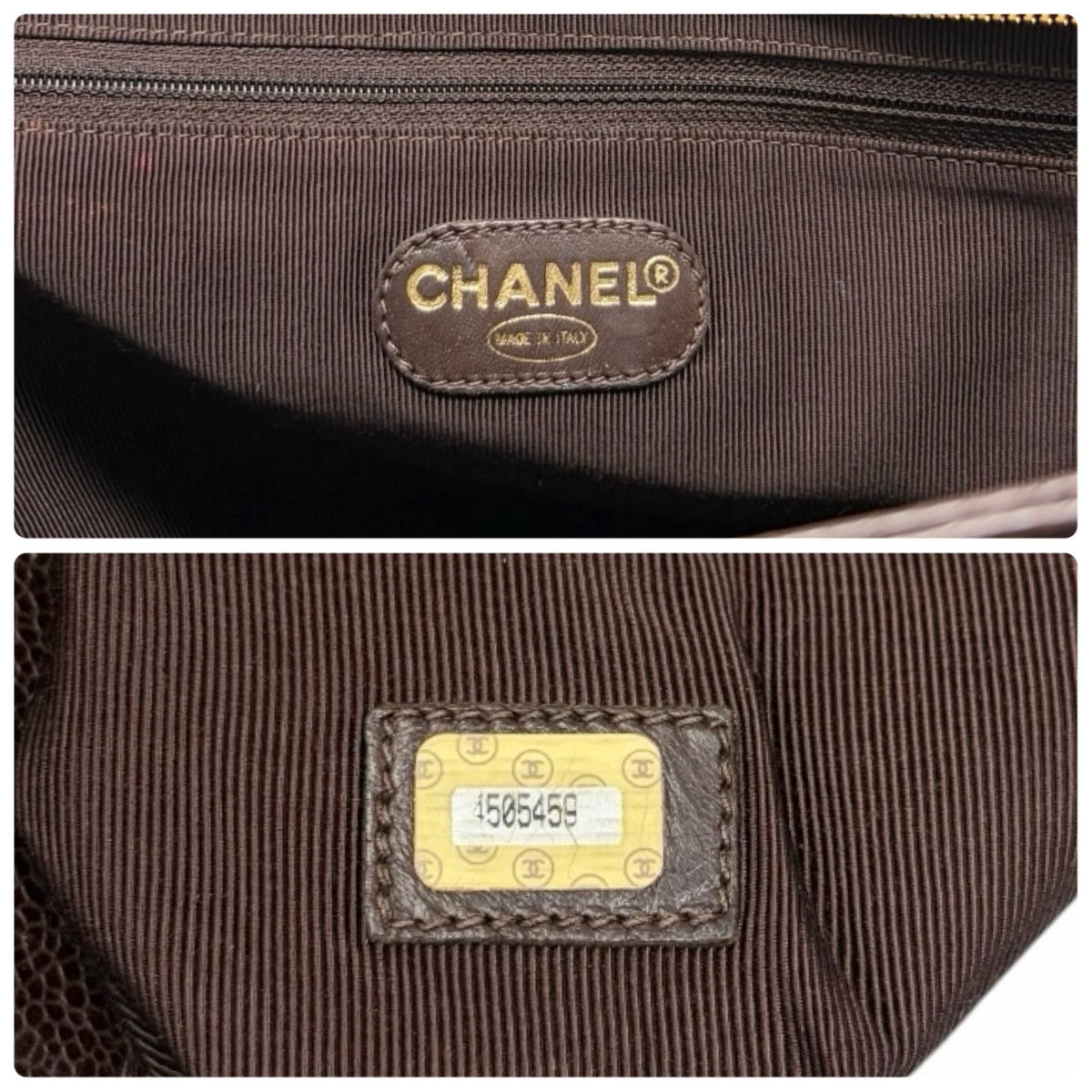 CHANEL Vintage CC Turnlock Quilted Front Pocket Shoulder Tote Bag Brown 902920