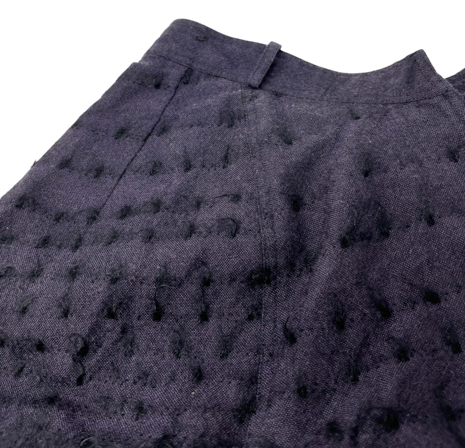 Christian Dior Vintage Logo Asymmetry Skirt #36 Snap Purple Black Wool Rank AB