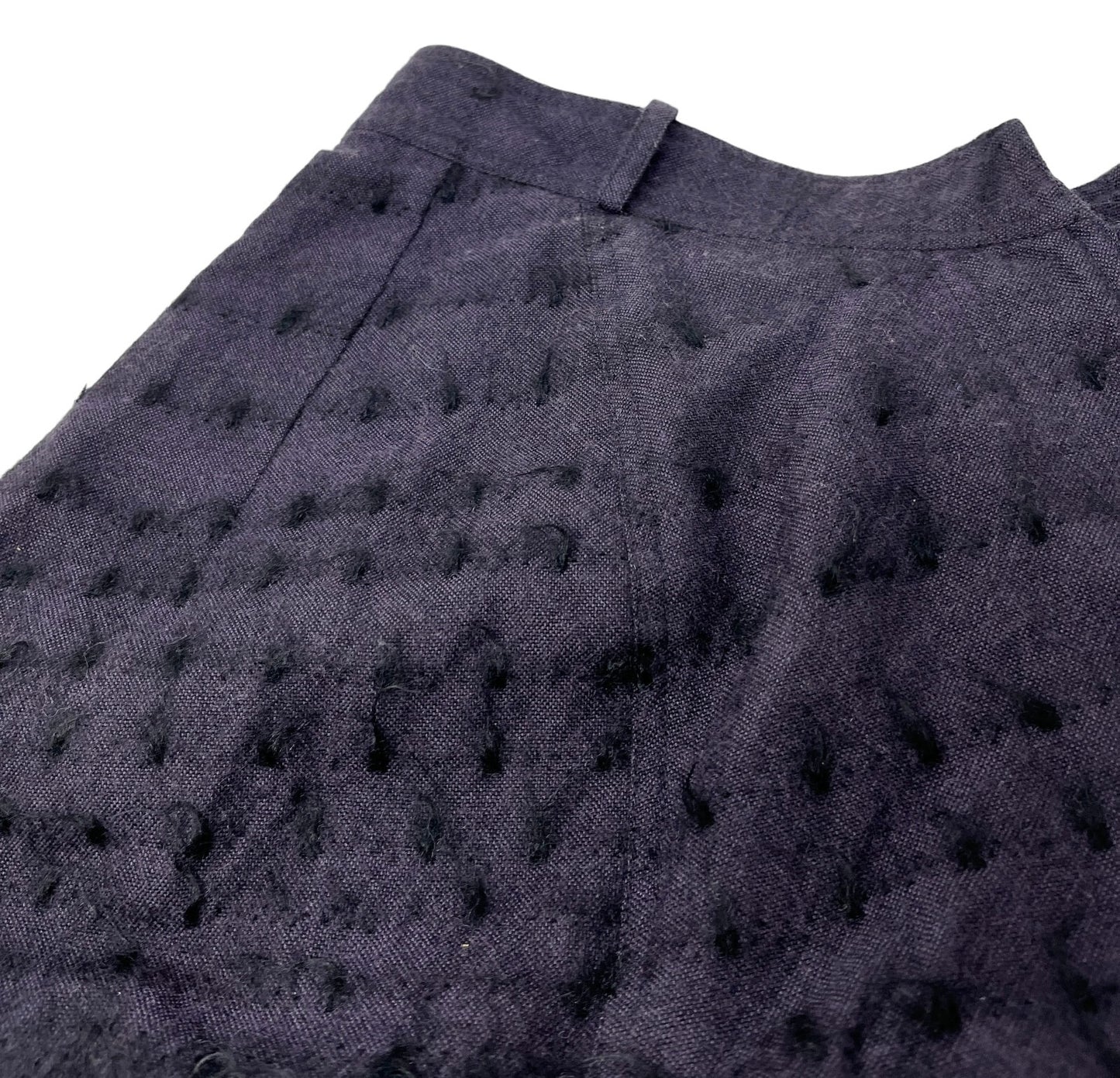 Christian Dior Vintage Logo Asymmetry Skirt #36 Snap Purple Black Wool Rank AB