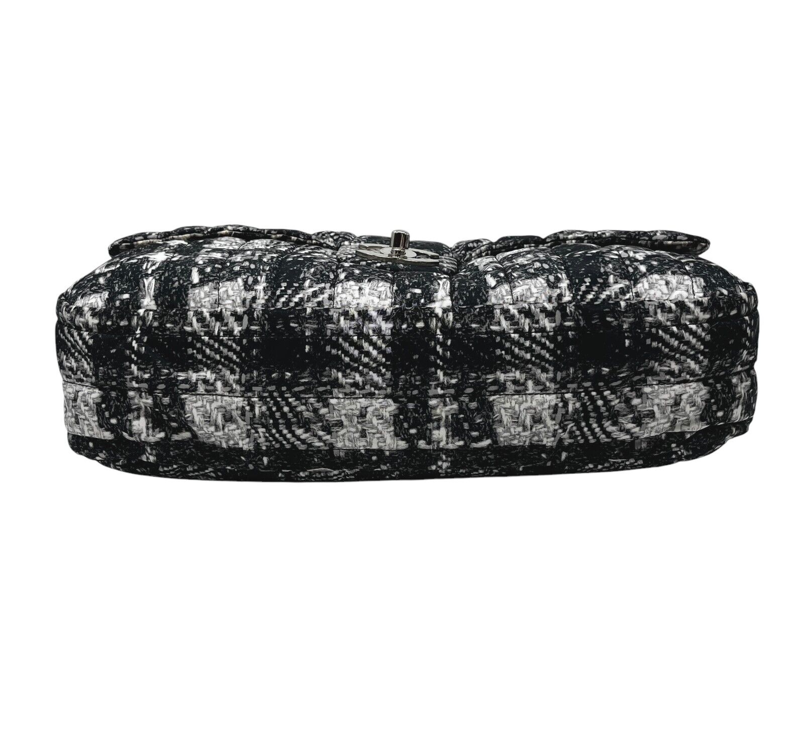 CHANEL Vintage CC Logo Matelasse Shoulder Bag With Pouch Black Silver Nylon