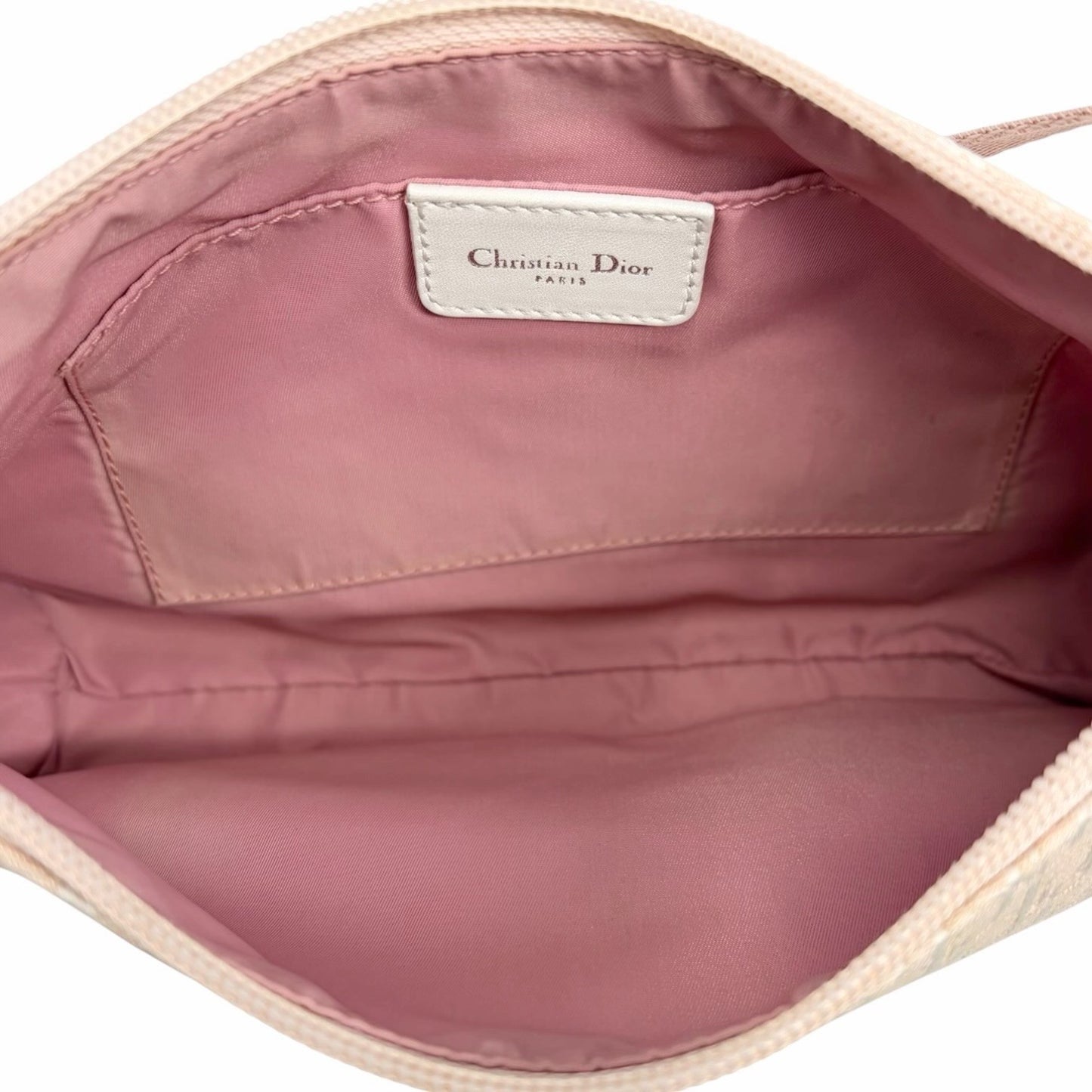 Christian Dior Vintage Trotter Monogram Logo Shoulder Bag Pink Canvas 901956