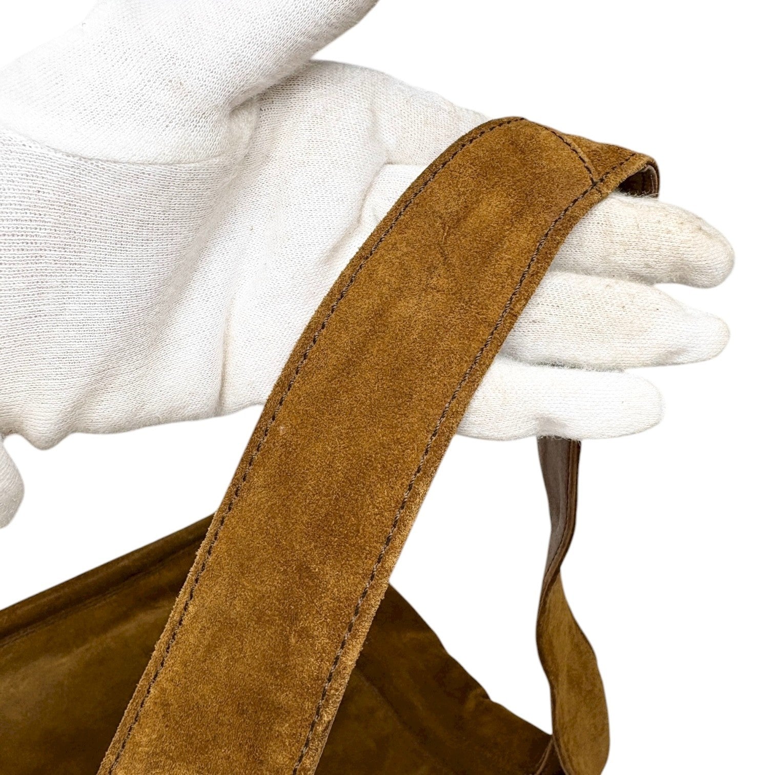 CHANEL Vintage CC Mark Logo Crossbody Shoulder Bag 2way Bag Fringe Brown Suede