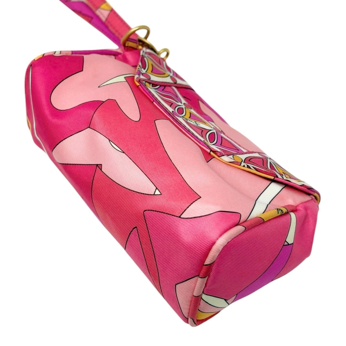 EMILIO PUCCI Vintage Logo Geometric Print Wristlet Clutch Bag Pink 902805
