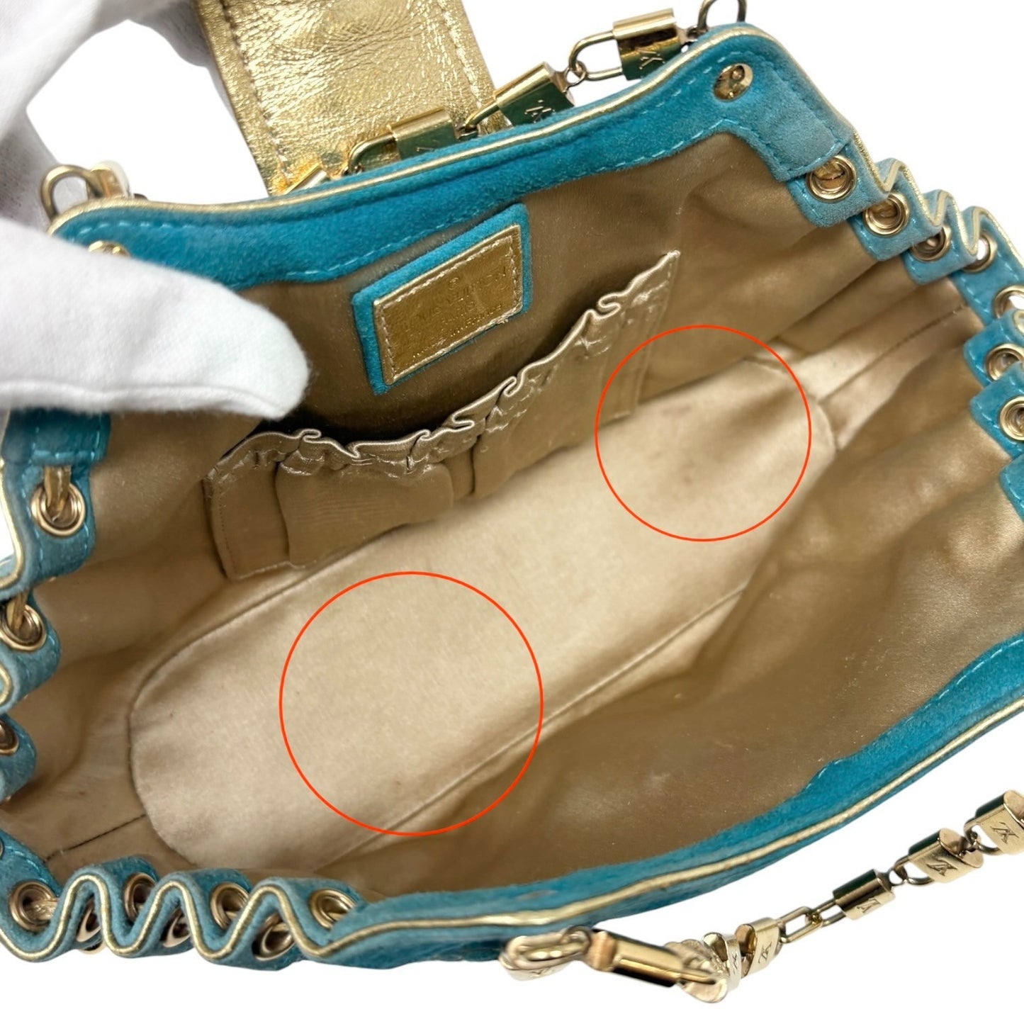 LOUIS VUITTON Vintage Monogram Extraordinary Theda PM Bag Turquoise 902025