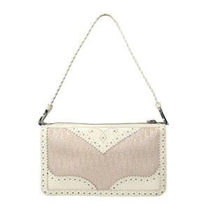 Christian Dior Vintage Trotter Monogram Logo Shoulder Bag Pink White Leather Zip
