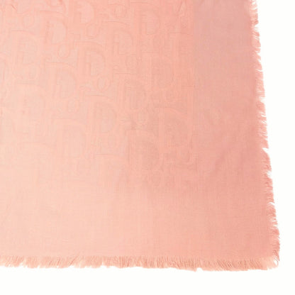Christian Dior Vintage Logo Trotter Monogram Silk Scarf Shawl Pink 902070