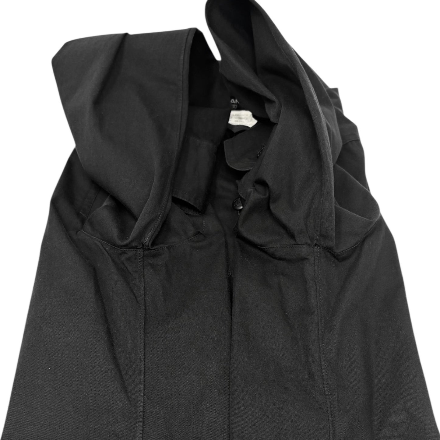 CHANEL Vintage P08155 CC Button Up Oversized Shirt Long Sleeve #36 Black Cotton