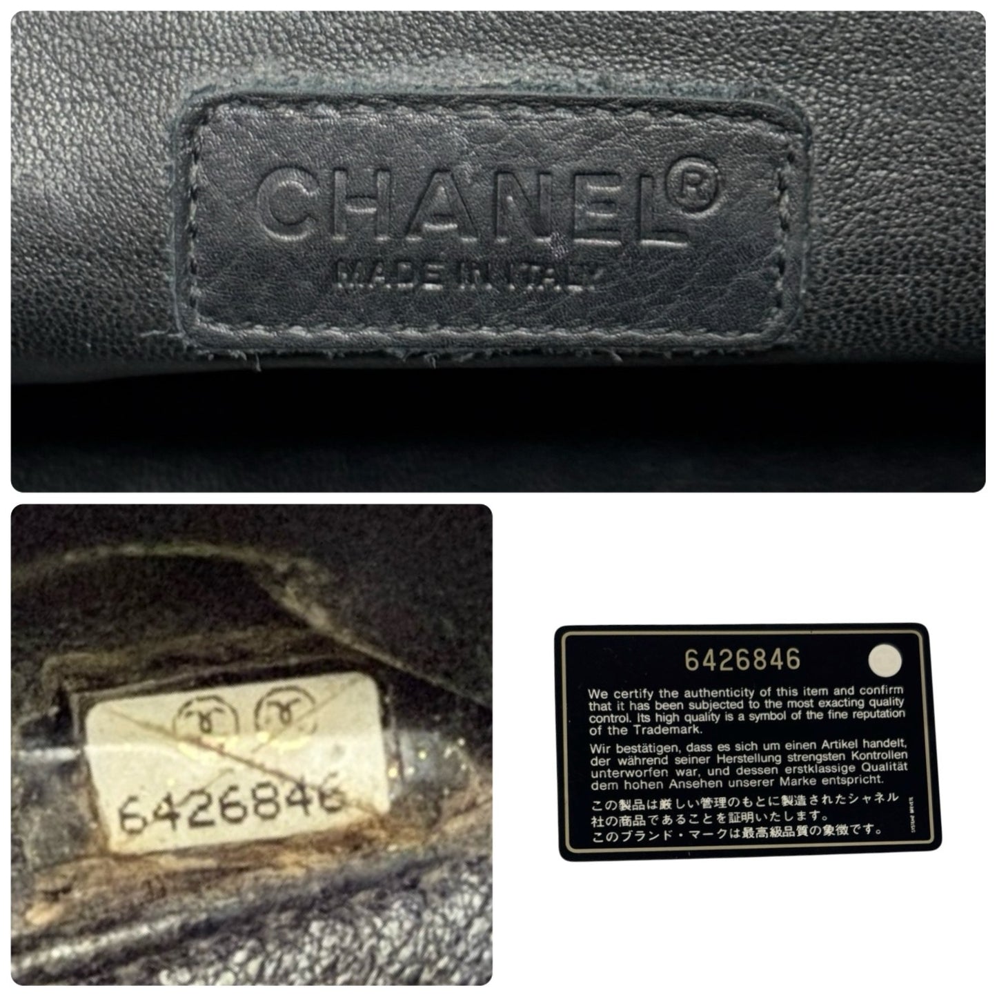 CHANEL Vintage CC Big Logo Quilted Leather Mini Bowling Boston Bag Black Silver
