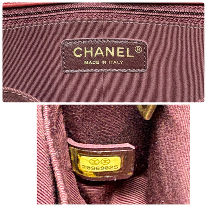 CHANEL Vintage CC Logo Quilted Whipstitch Chain 2way Bag Red Leather 902349
