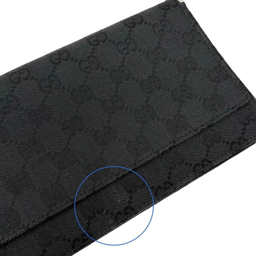 GUCCI Vintage Interlocking GG Monogram Shoulder Bag Black Silver 902467
