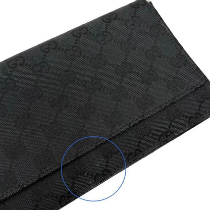 GUCCI Vintage Interlocking GG Monogram Shoulder Bag Black Silver 902467