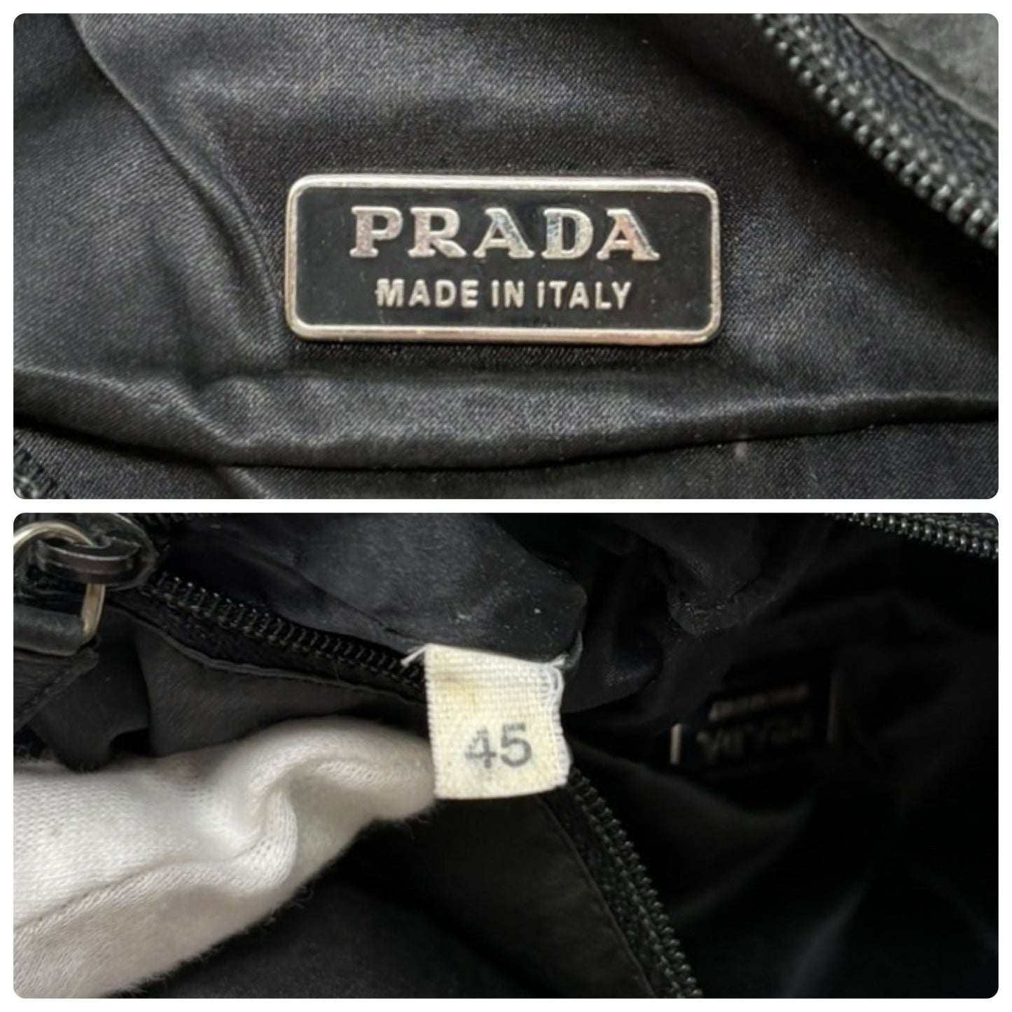 PRADA Vintage Triangle Logo Sequins Shoulder Bag Pochette Handbag Brown 902281