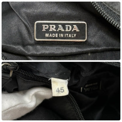PRADA Vintage Triangle Logo Sequins Shoulder Bag Pochette Handbag Brown 902281