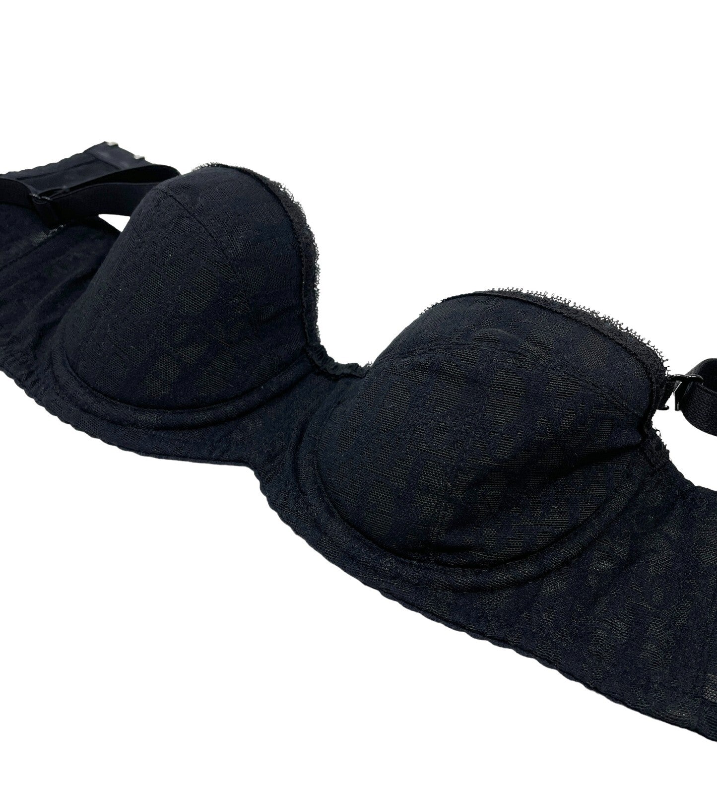 Christian Dior Vintage Trotter Monogram Bra Top #A65 Black Nylon Rank AA