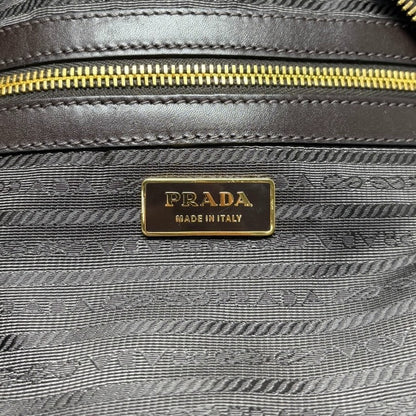 PRADA Vintage Leopard Pony Calf Hair Shoulder Top Handle Bag Cream Brown 902393