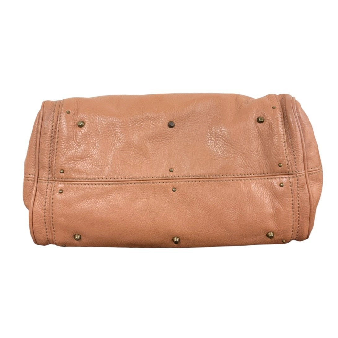 Chloe Vintage Paddington Padlock Key Boston Bag Leather Brown Gold 902318