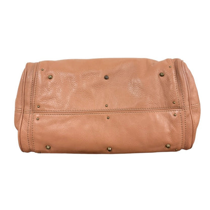Chloe Vintage Paddington Padlock Key Boston Bag Leather Brown Gold 902318