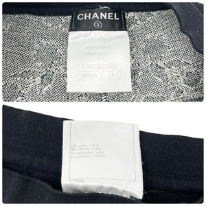 CHANEL Vintage P47652 CC Logo Short Pants #34 Shorts Black White Cotton Rayon